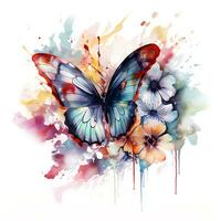 aquarelle fantaisie papillon clipart illustration Contexte photo