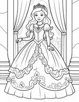 coloration page activité pour enfants. coloration princesse. éducatif feuille de travail pour préscolaire. photo