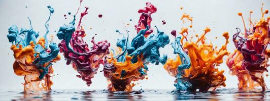 coloré encre dans l'eau. ai généré photo