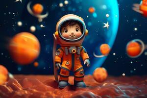 astronaute dans espace. astronaute est fabriqué en dehors de jouer argile. astronomique galaxie espace photo