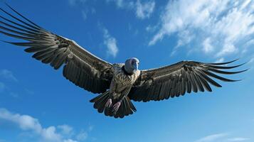 photo de une vautour en dessous de bleu ciel. génératif ai