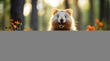 fermer photo de une quokka à la recherche tout direction. génératif ai