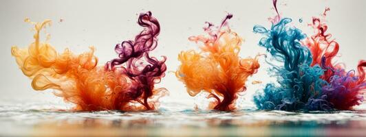 coloré encre dans l'eau. ai généré photo