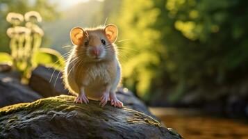 fermer photo de une loir à la recherche dans leur habitat. génératif ai