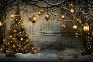 chatoyant et enchanteur Noël décorations. génératif ai photo