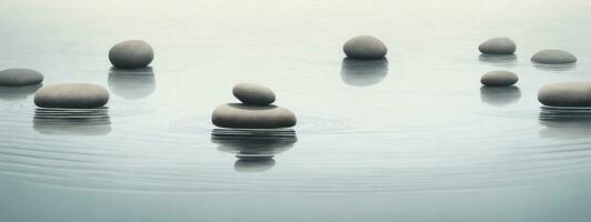 Zen chemin de des pierres dans grand écran. ai généré photo