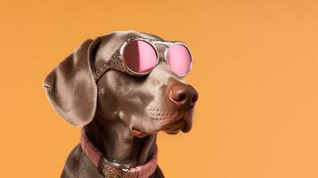 génératif ai, cool canin chien enfiler des lunettes de soleil photo