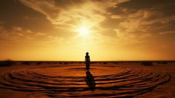 solitude dans le sables, génératif ai photo