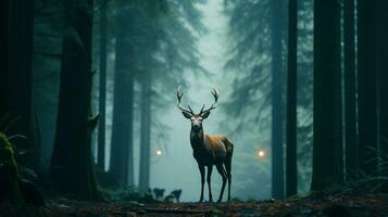 génératif ai, éthéré rencontres esprits de le brumeux forêt photo