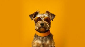 génératif ai, cool canin chien enfiler des lunettes de soleil photo