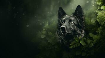 énigmatique majesté le seul Loup dans le forêt photo