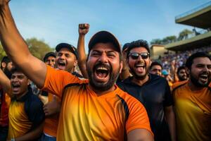 criquet aficionados en extase comme leur équipe décroche une t20 rencontre photo