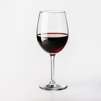 verre de rouge du vin côté vue isolé sur une blanc Contexte photo