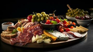 photo de antipasto plat comme une plat dans une haut de gamme restaurant. génératif ai