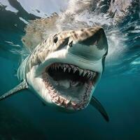 en colère requin dans bleu océan photo
