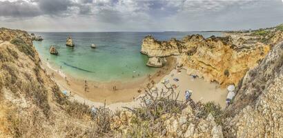 panoramique vue plus de Praia faire prainha plage dans Portugais algarve pendant jour photo