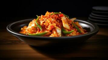 photo de Kimchi comme une plat dans une haut de gamme restaurant. génératif ai