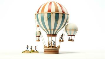 affichage une 3d miniature traditionnel chaud air ballon. génératif ai photo