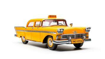 affichage une 3d miniature Taxi. génératif ai photo