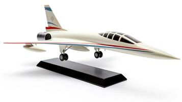 affichage une 3d miniature supersonique jet. génératif ai photo