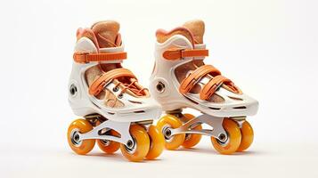 affichage une 3d miniature rouleau patins. génératif ai photo