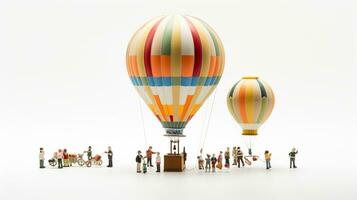 affichage une 3d miniature rozière ballon - hybride gaz et chaud air. génératif ai photo