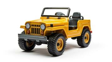 affichage une 3d miniature jeep. génératif ai photo