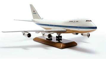 affichage une 3d miniature Boeing 747. génératif ai photo
