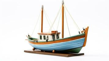 affichage une 3d miniature bateau. génératif ai photo