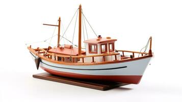 affichage une 3d miniature bateau. génératif ai photo
