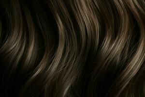 chatoyant brins brunette cheveux texture rayonne avec une captivant éclat ai généré photo