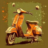 ancien scooter affiche illustration photo