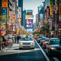 vibrant et animé Urbain scène photo