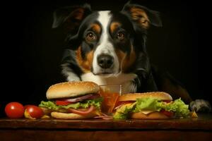 non conventionnel chien se soucier Hamburger. produire ai photo