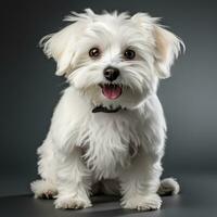 mignonne blanc maltais chien ai photo