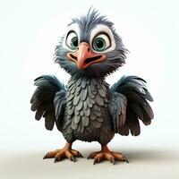 3d dessin animé mignonne vautour ai photo