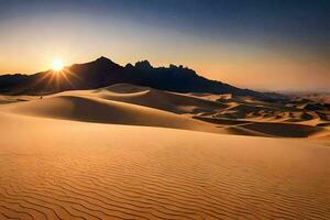 magnifique le sable Montagne vue ai génératif photo