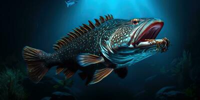 ai généré. ai génératif. réaliste photo illustration de atlantique la morue poisson. pêche sous-marin sauvage nautique monde. graphique art