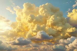 Jaune des nuages arrière-plan, des nuages arrière-plan, génératif ai photo