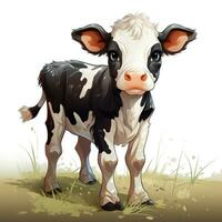 3d dessin animé mignonne vache ai photo