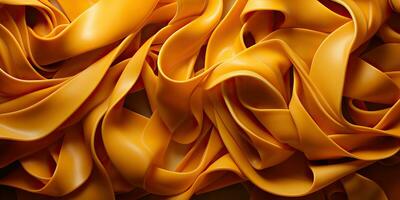 ai généré. ai génératif. fait maison classique italien spaghetti Pâtes tagliatelles nouille Haut vue abstrait nourriture Contexte. graphique art photo