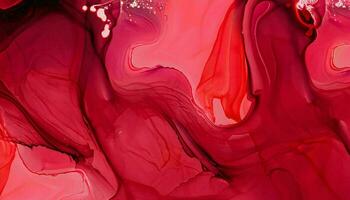 généré par ai, abstrait Contexte avec rouge et blanc peindre éclaboussures. liquide marbre texture. photo