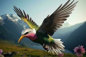 aigles majestueux vol par une clair et magnifique bleu ciel ai généré photo