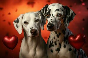 dalmatien duo partage l'amour et camaraderie ai généré photo