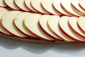 fermer réaliste minimaliste photo de Pomme tranches, génératif ai