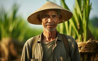 culturel essence, plein corps portrait de une traditionnel asiatique photo