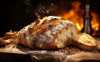 pain esthétique une forme longue nourriture la photographie voyage. génératif par ai photo