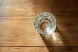 vue de dessus verre de clair blanc vinaigre. génératif par ai photo