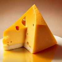un accrocheur tranche de fromage sur une assiette photo