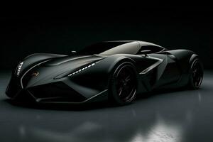 noir des sports voiture coupe sur une noir Contexte. 3d rendre. ai généré pro photo